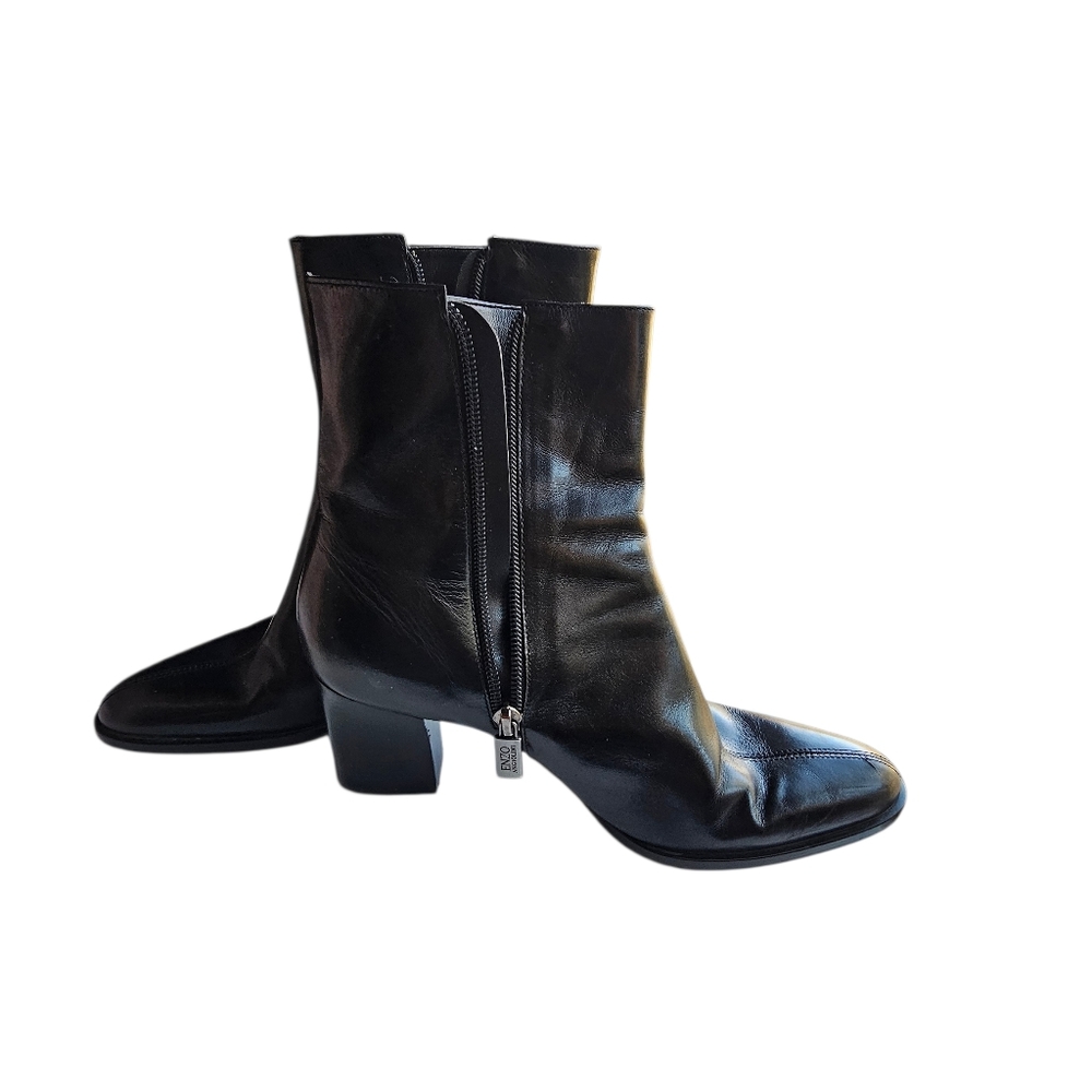 Enzo Angiolini Sleek Black Ankle Booties